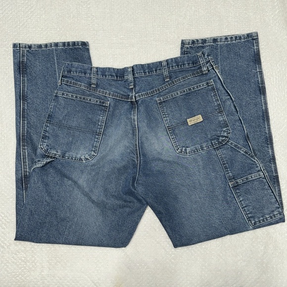 Men's Authentic Wrangler Denim Jeans Carpenter Painter Style Waist 36 Inseam 32 - Picture 4 of 16